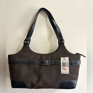 Stylish Black Shoulder Bag with Belt Detail